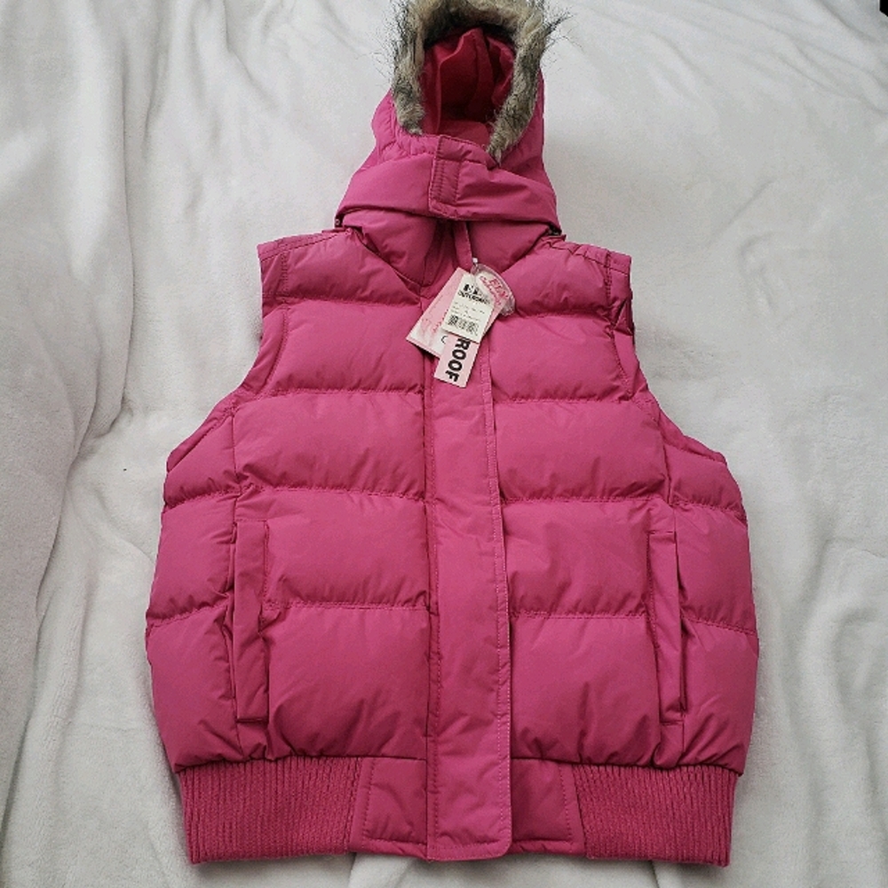 ELY OUTERWEAR GIRLS HOODED DOWN  PUFFER VEST XL